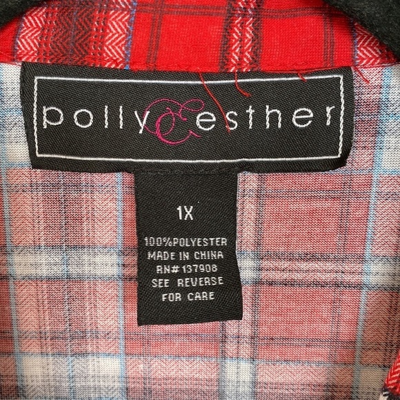 Polly & Ester Red Plaid Long Sleeve Shirt - Picture 2 of 5